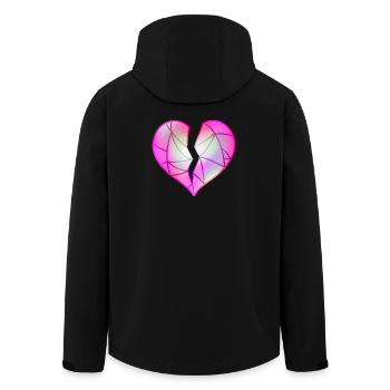 Gebrochenes Rosa Herz - Recycelte Männer Softshell-Jacke von Stanley/Stella - Schwarz - Hinten - AI Model Male 185 light (185cm)