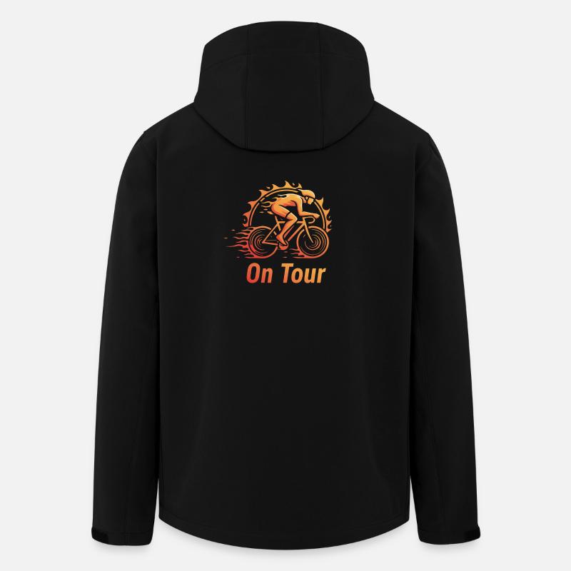 Fahrradfahrer On Tour - Recycelte Männer Softshell-Jacke von Stanley/Stella - Schwarz