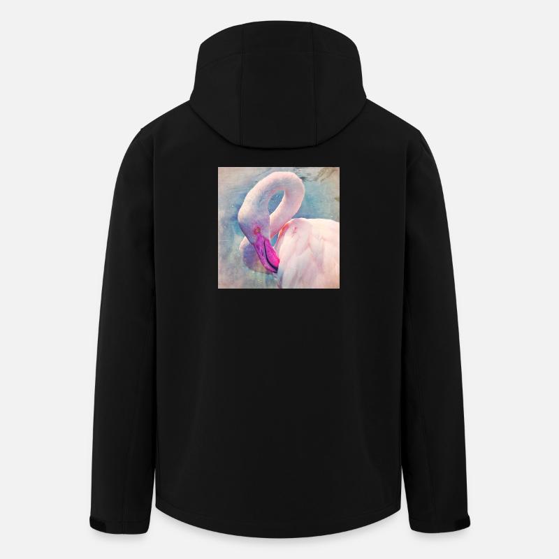 Flamingo in pastel light - Men’s Recycled Softshell Jacket by Stanley/Stella - black