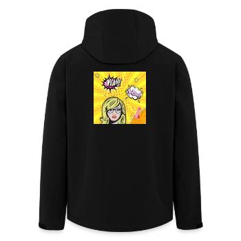 Pop art wow - Veste softshell homme en polyester recyclé Stanley/Stella - noir - Dos - AI Model Male 185 light (185cm)