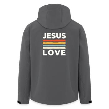 Jesus Love Christliche Nächstenliebe - Recycelte Männer Softshell-Jacke von Stanley/Stella - Anthrazit - Hinten - AI Model Male 185 light (185cm)