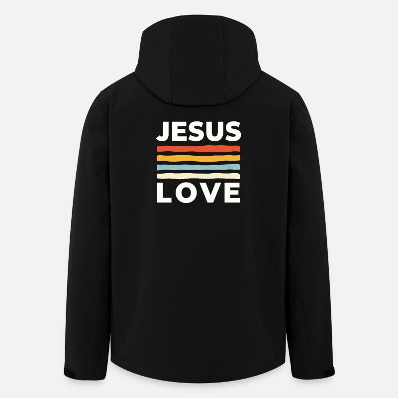 Jésus, avec amour Christliche Nächstenliebe - Veste softshell homme en polyester recyclé Stanley/Stella - noir