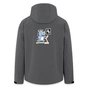 Laufband-Nashorn – lustiges Einhorn-T-Shirt - Recycelte Männer Softshell-Jacke von Stanley/Stella - Anthrazit - Hinten - AI Model Male 185 light (185cm)