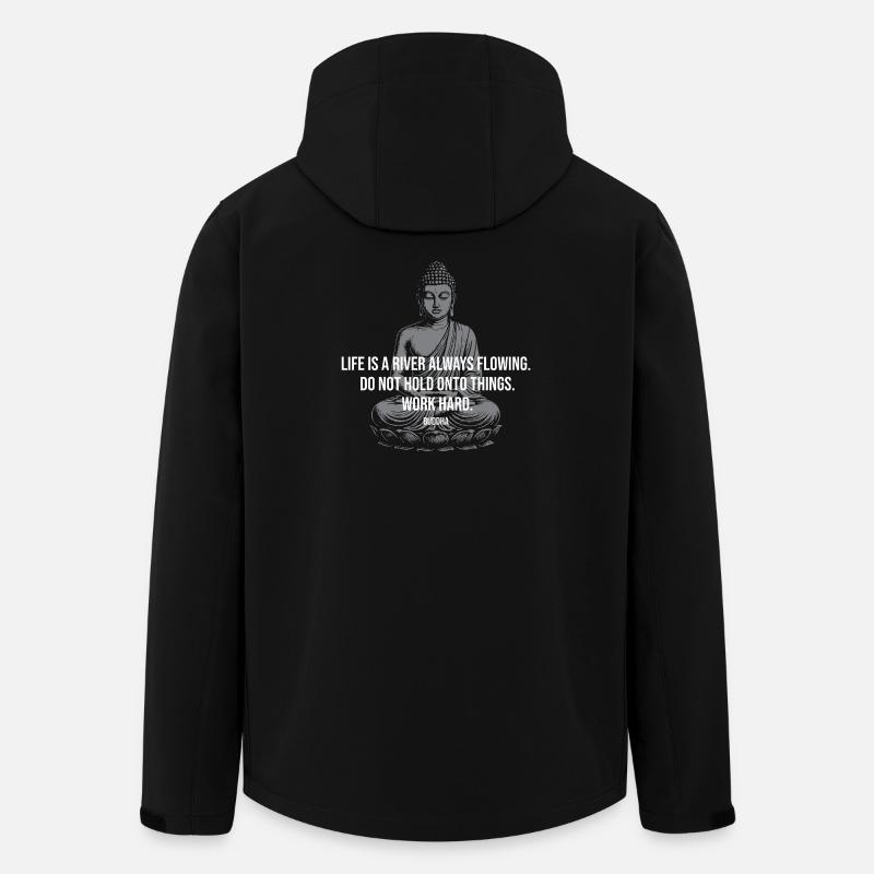 River of Flow Buddha Quote Tee - Men’s Recycled Softshell Jacket by Stanley/Stella - black