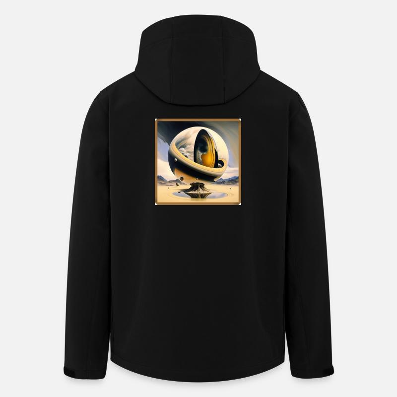 Cosmic sphere over surreal desert island - Men’s Recycled Softshell Jacket by Stanley/Stella - black