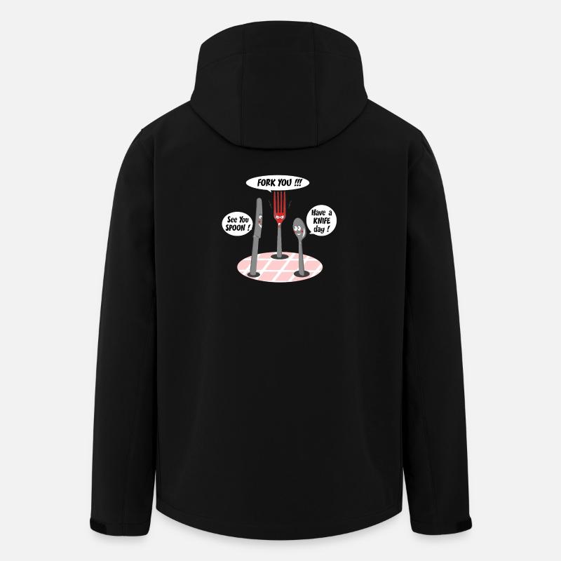 GABEL, BIS ZUM LÖFFEL, HAB EINEN MESSERTAG! - Recycelte Männer Softshell-Jacke von Stanley/Stella - Schwarz