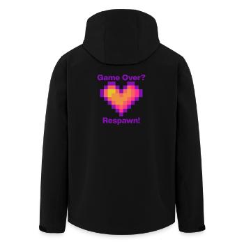 Game Over? Respawn mit Herz, Gamer Love Language - Recycelte Männer Softshell-Jacke von Stanley/Stella - Schwarz - Hinten - AI Model Male 185 light (185cm)