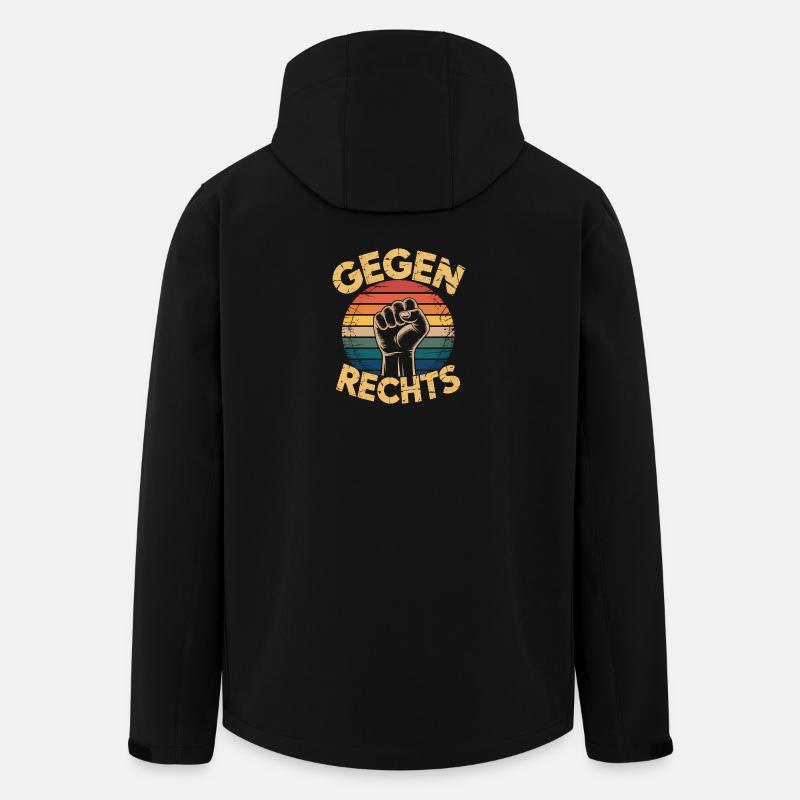 Gegen Rechts - Funny Antifa Spruch - Recycelte Männer Softshell-Jacke von Stanley/Stella - Schwarz