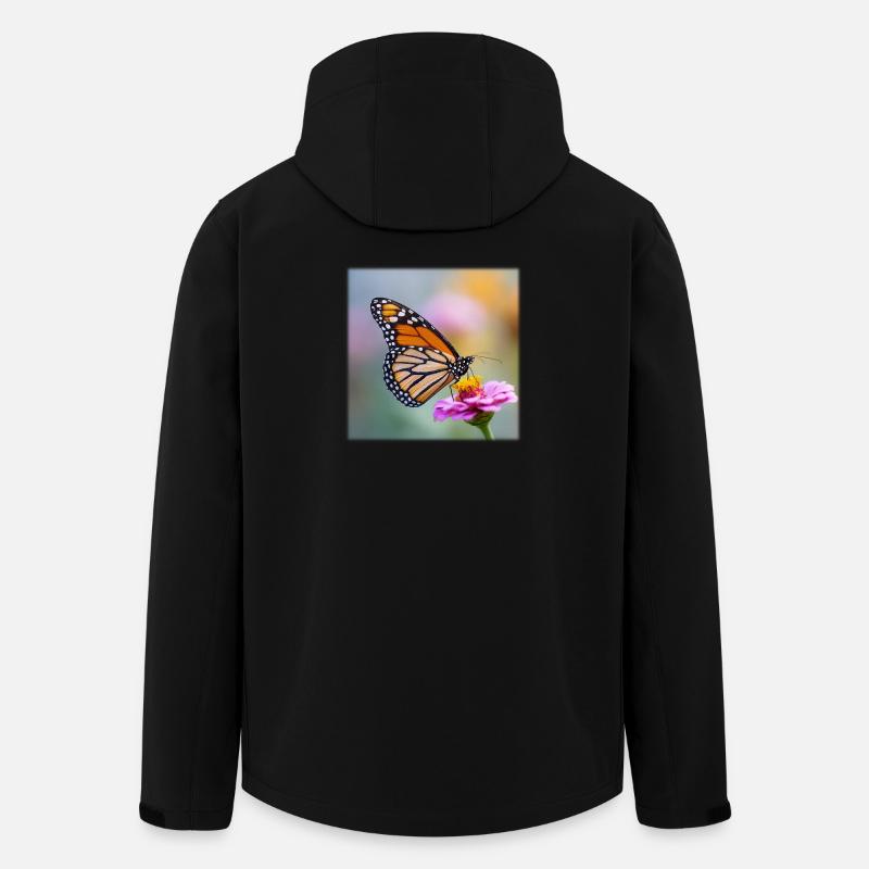 Monarchfalter auf Verbene Makro - Recycelte Männer Softshell-Jacke von Stanley/Stella - Schwarz