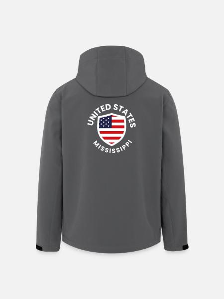 USA Mississippi Shield Design - Men’s Recycled Softshell Jacket by Stanley/Stella - black