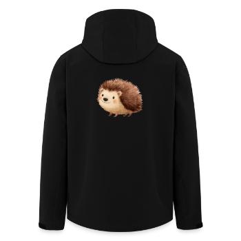 Süßer Igel – Kindliche und charmante Zeichnung - Recycelte Männer Softshell-Jacke von Stanley/Stella - Schwarz - Hinten - AI Model Male 185 light (185cm)