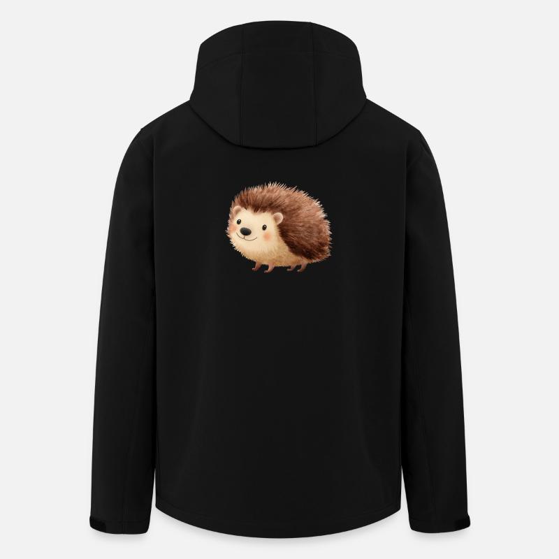 Hérisson mignon – Dessin Enfantin et Charmant - Veste softshell homme en polyester recyclé Stanley/Stella - noir