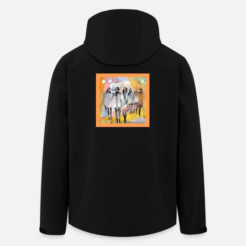 People abstract, watercolor - Men’s Recycled Softshell Jacket by Stanley/Stella - black
