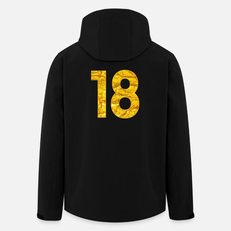 Numéro Dix-Huit - Numéro 18 Anniversaire - Veste softshell homme en polyester recyclé Stanley/Stella - noir