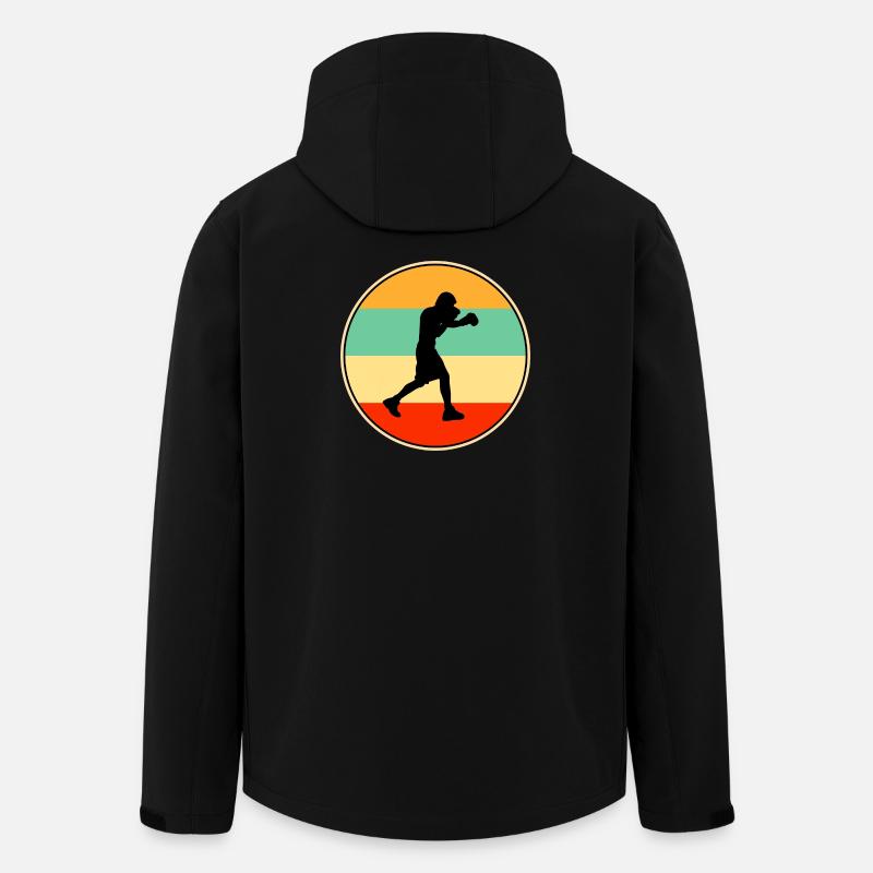 Retro-Box-Silhouette-Kampfsportler - Recycelte Männer Softshell-Jacke von Stanley/Stella - Schwarz