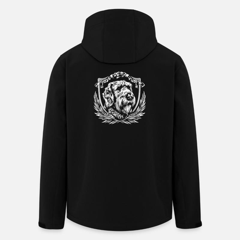 Hundewappen Linienkunst - Recycelte Männer Softshell-Jacke von Stanley/Stella - Schwarz