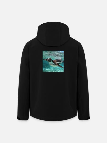 Penguin Underwater Turquoise Ocean Nature Design - Men’s Recycled Softshell Jacket by Stanley/Stella - black