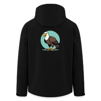 Aigle fier, majestueux oiseau de proie - Veste softshell homme en polyester recyclé Stanley/Stella - noir - Dos - AI Model Male 185 light (185cm)