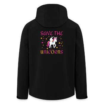 Save the unicorns - Men’s Recycled Softshell Jacket by Stanley/Stella - black - Back - AI Model Male 185 light (185cm)