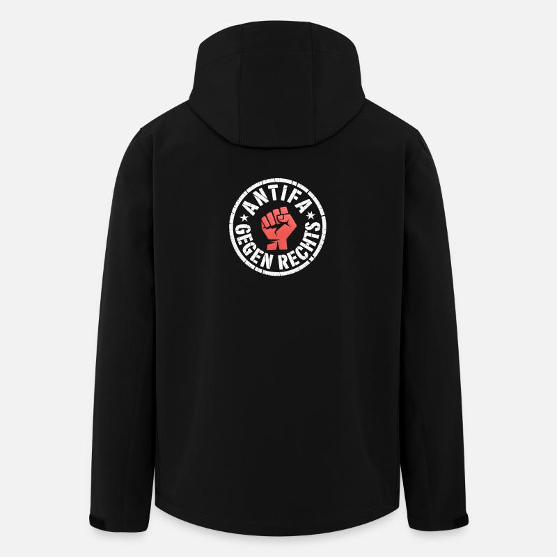 Antifa gegen Rechts - Antifascist Merch - Men’s Recycled Softshell Jacket by Stanley/Stella - black