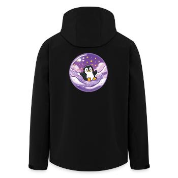 Pinguin im Eis-Universum - Recycelte Männer Softshell-Jacke von Stanley/Stella - Schwarz - Hinten - AI Model Male 185 light (185cm)
