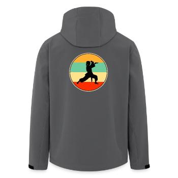 Vintage Female Karate Player Martial Arts Retro - Men’s Recycled Softshell Jacket by Stanley/Stella - anthracite - Back - AI Model Male 185 light (185cm)
