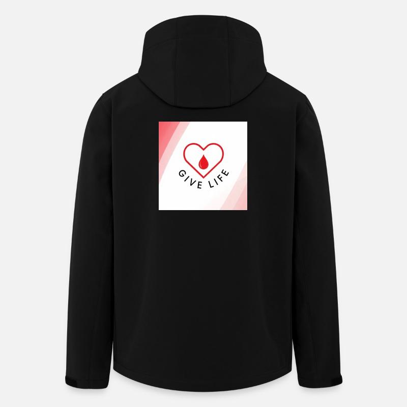 Schenken Sie Leben: Blutspenderherz - Recycelte Männer Softshell-Jacke von Stanley/Stella - Schwarz