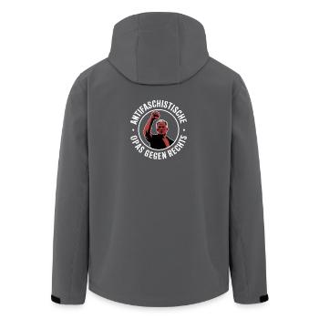 Anti-fascist grandpas against the right - Men’s Recycled Softshell Jacket by Stanley/Stella - anthracite - Back - AI Model Male 185 light (185cm)