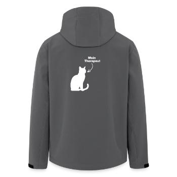 MEIN THERAPEUT: KATZE! 😻 CATLOVER KATZENLIEBE  - Recycelte Männer Softshell-Jacke von Stanley/Stella - Anthrazit - Hinten - AI Model Male 185 light (185cm)