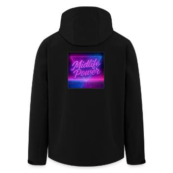 Midlife Power  - Recycelte Männer Softshell-Jacke von Stanley/Stella - Schwarz - Hinten - AI Model Male 185 light (185cm)