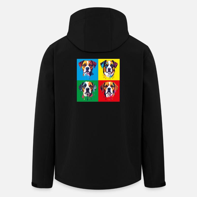 Hund Pop-Art Portrait - Recycelte Männer Softshell-Jacke von Stanley/Stella - Schwarz