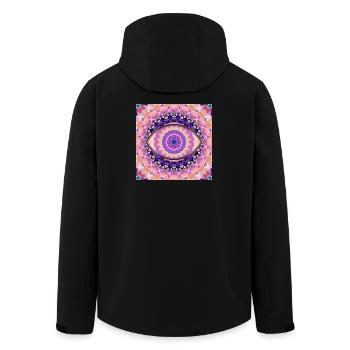 Kaleidoscopic eye mandala - Men’s Recycled Softshell Jacket by Stanley/Stella - black - Back - AI Model Male 185 light (185cm)