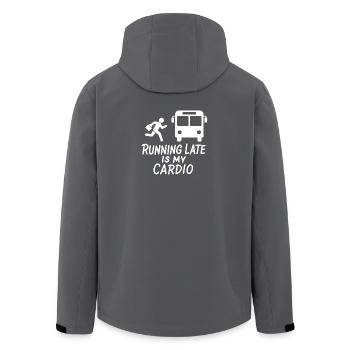 Courir en retard est mon cardio - humour d’adulte - Veste softshell homme en polyester recyclé Stanley/Stella - charbon - Dos - AI Model Male 185 light (185cm)