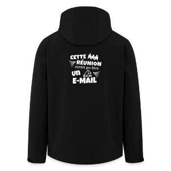Büro-Humor-T-Shirt – Nutzloses Treffen - Recycelte Männer Softshell-Jacke von Stanley/Stella - Schwarz - Hinten - AI Model Male 185 light (185cm)
