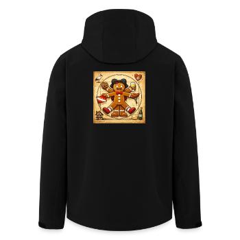Vitruvianisches Logo T-Shirt Mannele Elsass - Recycelte Männer Softshell-Jacke von Stanley/Stella - Schwarz - Hinten - AI Model Male 185 light (185cm)