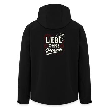 Liebe Ohne Grenzen Gear - Recycelte Männer Softshell-Jacke von Stanley/Stella - Schwarz - Hinten - AI Model Male 185 light (185cm)