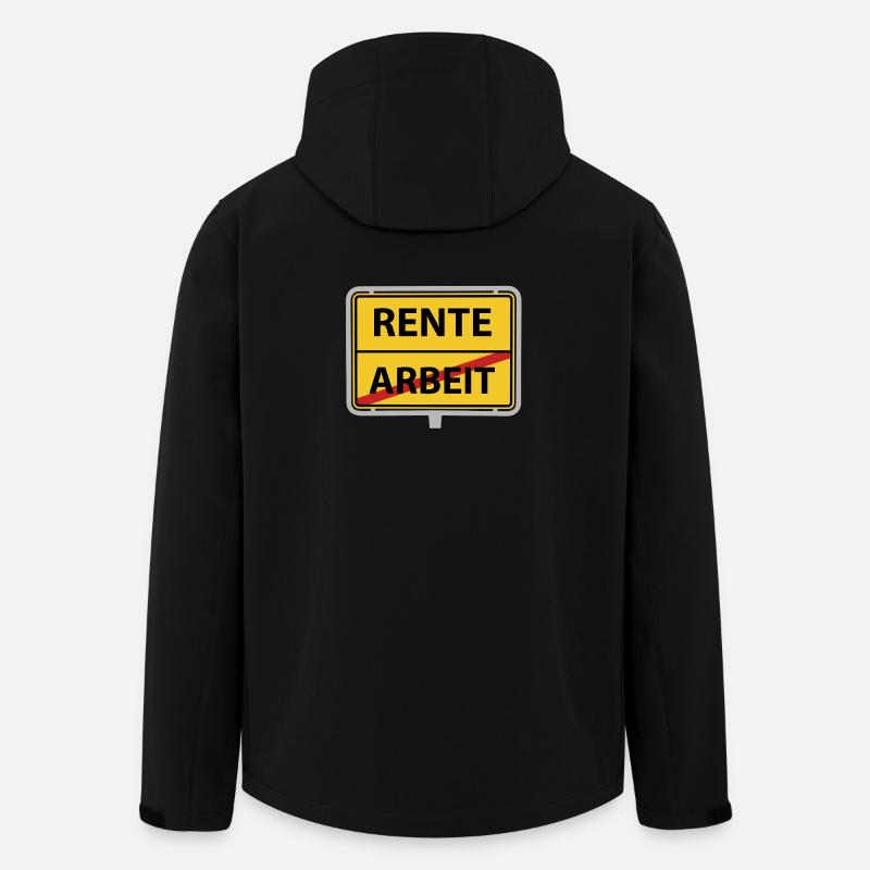 Rente Arbeit Ortsschild - Recycelte Männer Softshell-Jacke von Stanley/Stella - Schwarz