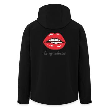 Be my Valentine – Sexy Rote Lippen Design - Recycelte Männer Softshell-Jacke von Stanley/Stella - Schwarz - Hinten - AI Model Male 185 light (185cm)