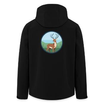 Deer - Men’s Recycled Softshell Jacket by Stanley/Stella - black - Back - AI Model Male 185 light (185cm)