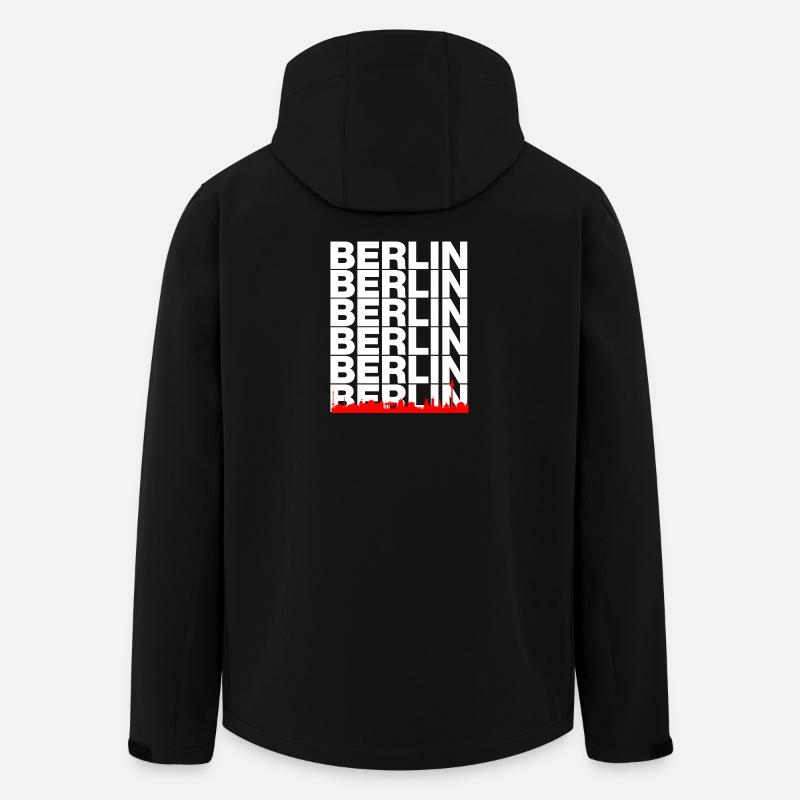 SKYLINE DE BERLIN, AMBIANCE CAPITALE ! MUR - Veste softshell homme en polyester recyclé Stanley/Stella - noir