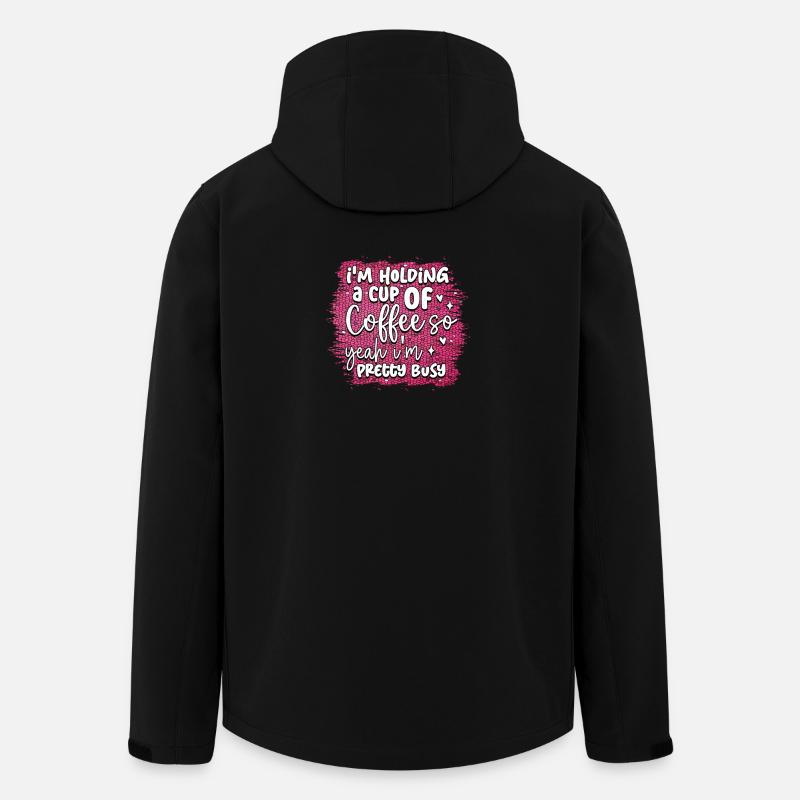Kaffee & Aktivitäten: Niedliches Kaffeeschild - Recycelte Männer Softshell-Jacke von Stanley/Stella - Schwarz