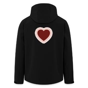 Cœur d’amour avec bordure en dentelle - Veste softshell homme en polyester recyclé Stanley/Stella - noir - Dos - AI Model Male 185 light (185cm)