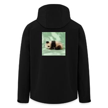 264 pandas - Men’s Recycled Softshell Jacket by Stanley/Stella - black - Back - AI Model Male 185 light (185cm)