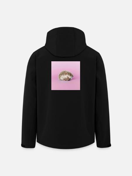 Schlafender Igel auf blassrosa Hintergrund - Recycelte Männer Softshell-Jacke von Stanley/Stella - Schwarz