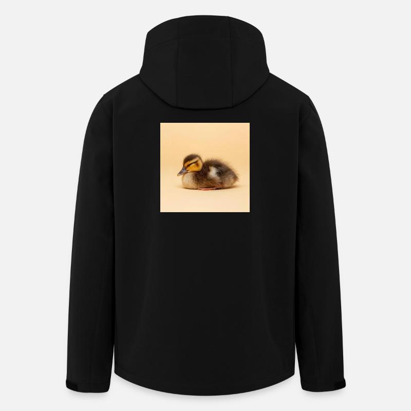 Poussin doré sur fond crème - Veste softshell homme en polyester recyclé Stanley/Stella - noir