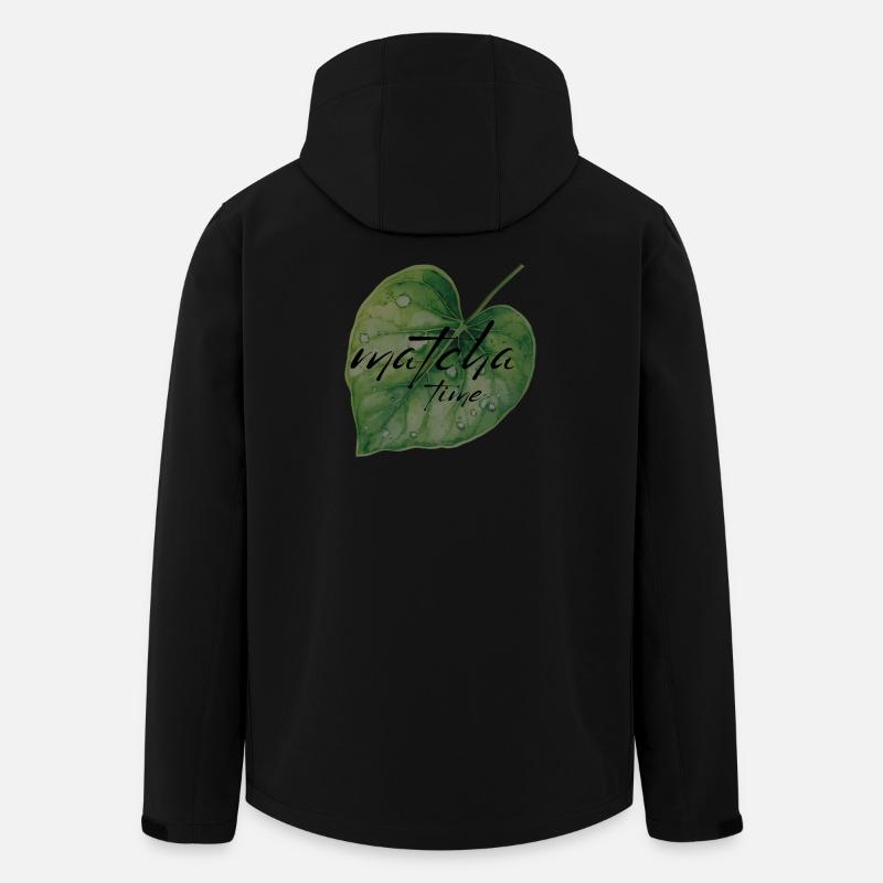 Matcha, Leaf, Green, Time - Men’s Recycled Softshell Jacket by Stanley/Stella - black