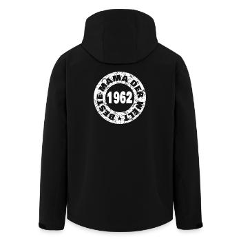 1962 - Men’s Recycled Softshell Jacket by Stanley/Stella - black - Back - AI Model Male 185 light (185cm)