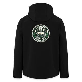Pub Toast St Paddy's Tipsy Tee - Recycelte Männer Softshell-Jacke von Stanley/Stella - Schwarz - Hinten - AI Model Male 185 light (185cm)