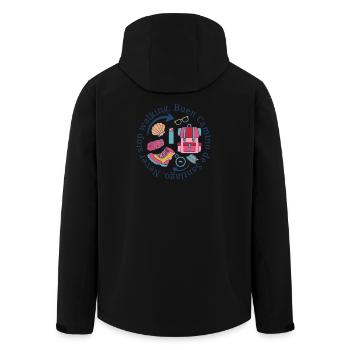 Buen Camino de Santiago Never Stop Walking Emblem - Recycelte Männer Softshell-Jacke von Stanley/Stella - Schwarz - Hinten - AI Model Male 185 light (185cm)