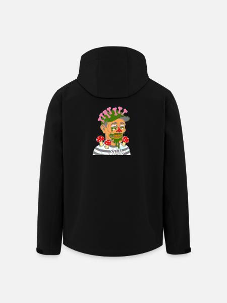 Pilzzombie Porträt mit Pilzen - Recycelte Männer Softshell-Jacke von Stanley/Stella - Schwarz